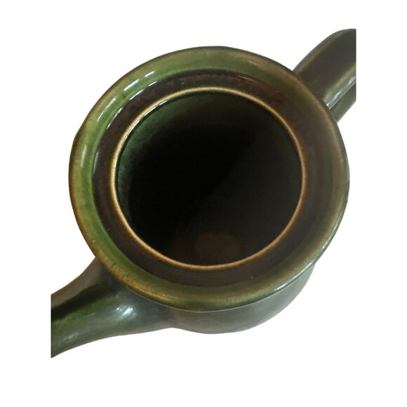 Vintage Green Ceramic Tea Pot With Red Lid - Picture 5 of 5